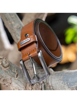 Red Tape - Mens Genuine Textured Tan Leather Belt