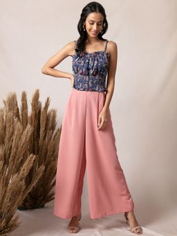 Twenty Dresses by Nykaa Fashion - Blue Printed Square Neck Crop Top