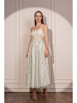 Pasha India - Garden Grid Cut Out Maxi Dress