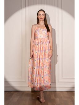 Pasha India - Retro Bloom Gathered Maxi Dress