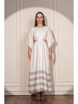 Pasha India - Petal Veins Side Cut Maxi Dress