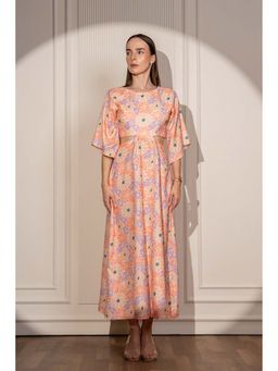 Pasha India - Retro Bloom Side Cut Maxi Dress