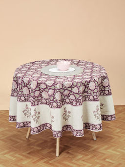 Fabindia - Purple Sukriti Hand Block Printed Cotton Table Cover
