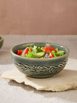Fabindia - Green Ahilya Ceramic Serving Bowl