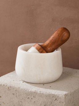 Fabindia - White Rasoi Stone Mortar Pestle