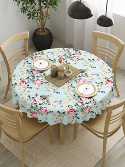 The Home Story - Floral Embrace 100% Cotton Round Table Cover