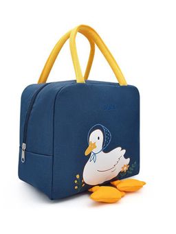 House of Quirk - Navy Blue Printed Insulated Reusable Lunch Bag