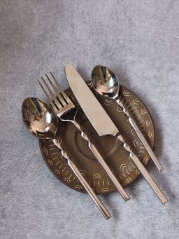 WEAVING HOMES - Twisted Silver Cutlery (Set Of 4)