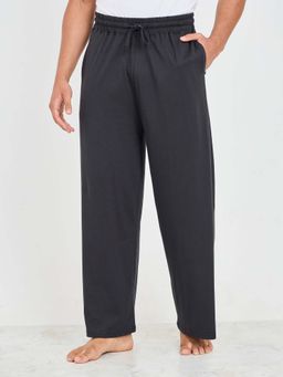 Styli - Men Solid Wide Leg Cotton Pyjama with Drawstring Waistband