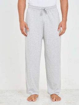 Styli - Men Solid Wide Leg Cotton Pyjama with Drawstring Waistband