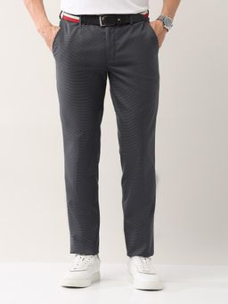 AD By Arvind - Grey Slim Fit Smart Flex Formal Trousers