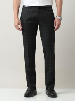 AD By Arvind - Black Men's Slim Fit Solid Trouser