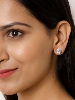 Ornate Jewels - 925 Silver 3 Carat American Diamond Oval Earring for Women and Girls (Adjustable)