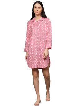 Bstories - Night Shirt For Women- Pink Sheep Print