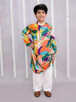 THE WISHING CLOSET - Boys Multi-Color Printed Kurta with Pant (Set of 2)