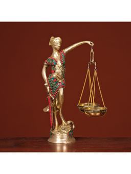 Ekaa Handicrafts - Brass Justice Lady with Scales and Sword