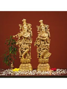 Ekaa Handicrafts - 30" Brass Radha Krishna Statue for Home