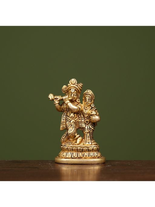 Ekaa Handicrafts Brass Radha Krishna Murti