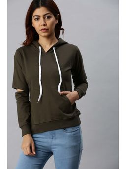 JUNEBERRY - Olive Solid Hoodie