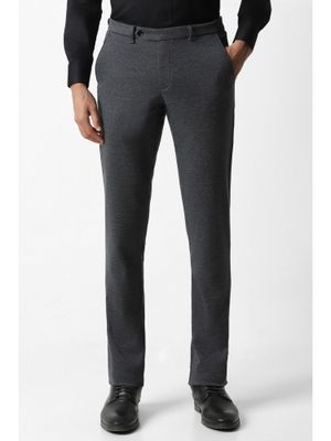 Buy Van Heusen Men Grey Textured Ultra Slim Fit Formal Trouser Online