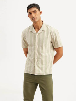 Levi's - Mens Striped Relaxed Fit Camp Casual Shirt