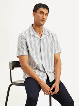Levi's - Mens Striped Relaxed Fit Camp Casual Shirt