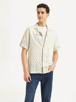 Levi's - Mens Printed Resort Collar Relaxed Fit Linen Casual Shirt