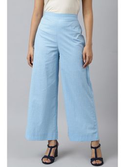 Aurelia - Blue Printed Straight Palazzo