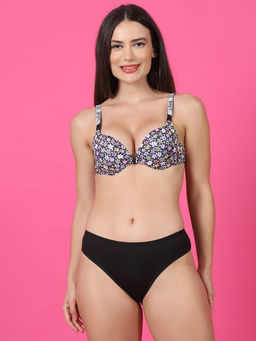 PrettyCat - Shine Strap Multiway Sexy Front Open Push up Bra & Panty Lingerie (Set of 2)