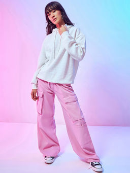 Bewakoof - Women's White Oversized Hoodies