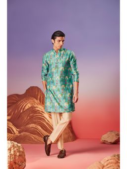 Eleven Brothers - Teal Noor Mahal Silk Kurta