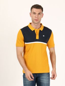 Wrangler - Men Yellow Colo Block Polo T-Shirt