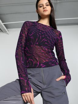 Puma - Dare To Mesh Long Sleeve Womens Purple T-Shirt