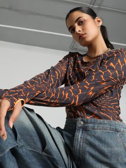 Puma - Dare To Mesh Long Sleeve Womens Grey T-Shirt