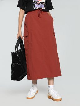Puma - Downtown Cargo Midi Womens Rust Skirt