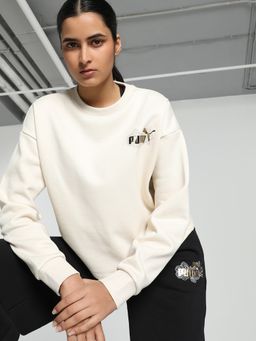 Puma - Essentials Class Act Womens White Sweatshirt