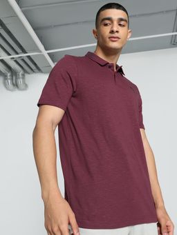 Puma - Essentials Slub Mens Red Polo T-Shirt