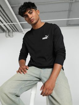 Puma - Essentials Small Logo Long Sleeve Mens Black T-Shirt