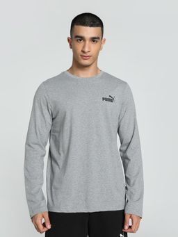 Puma - Essentials Small Logo Long Sleeve Mens Grey T-Shirt