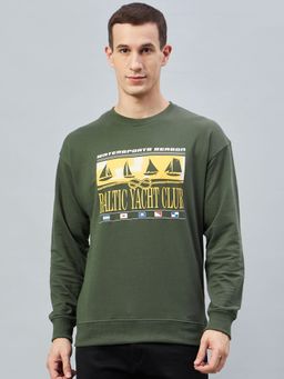 Club York - Olive Round Neck Sweatshirt