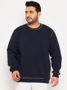 Club York - Navy Round Neck Plus Size Sweatshirt