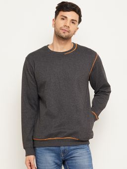 Club York - Anthra Melange Round Neck Sweatshirt