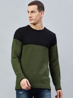 Club York - Olive Round Neck Sweater