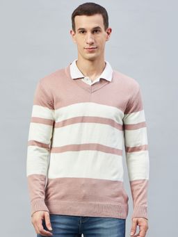 Club York - Pink V Neck Sweater