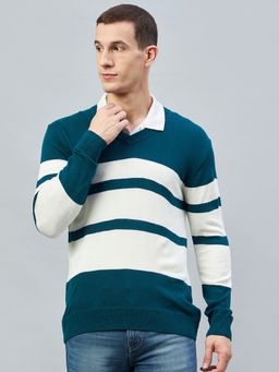 Club York - Teal V Neck Sweater
