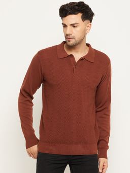 Club York - Bitter Chocolate Brown Polo Neck Sweater