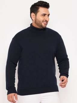 Club York - Navy Turtle Neck Plus Size Sweater