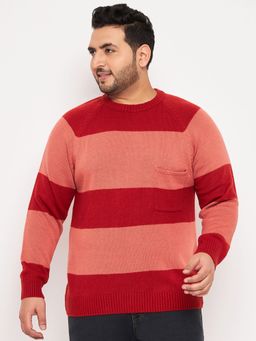 Club York - Rust Round Neck Plus Size Sweater