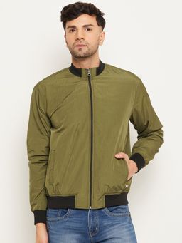 Club York - Olive Front Zipper Jacket