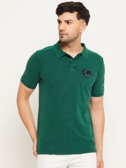 Club York - Green Solid Polo T-Shirt